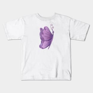 Purple Lavender Butterfly Kids T-Shirt